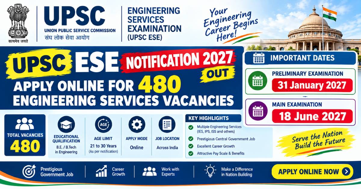 UPSC ESE Notification 2027 Engineering Services Vacancies